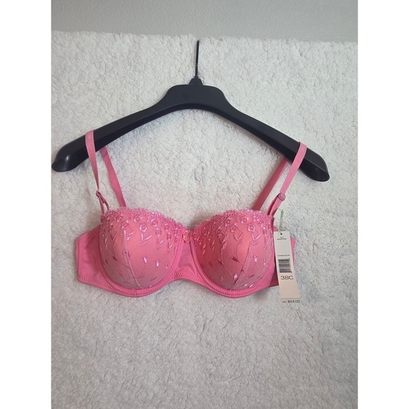 Honeydew Intimates Other - Honeydew Intimates Indian Pink Embroidered Contour Bra 38C Convertible Straps